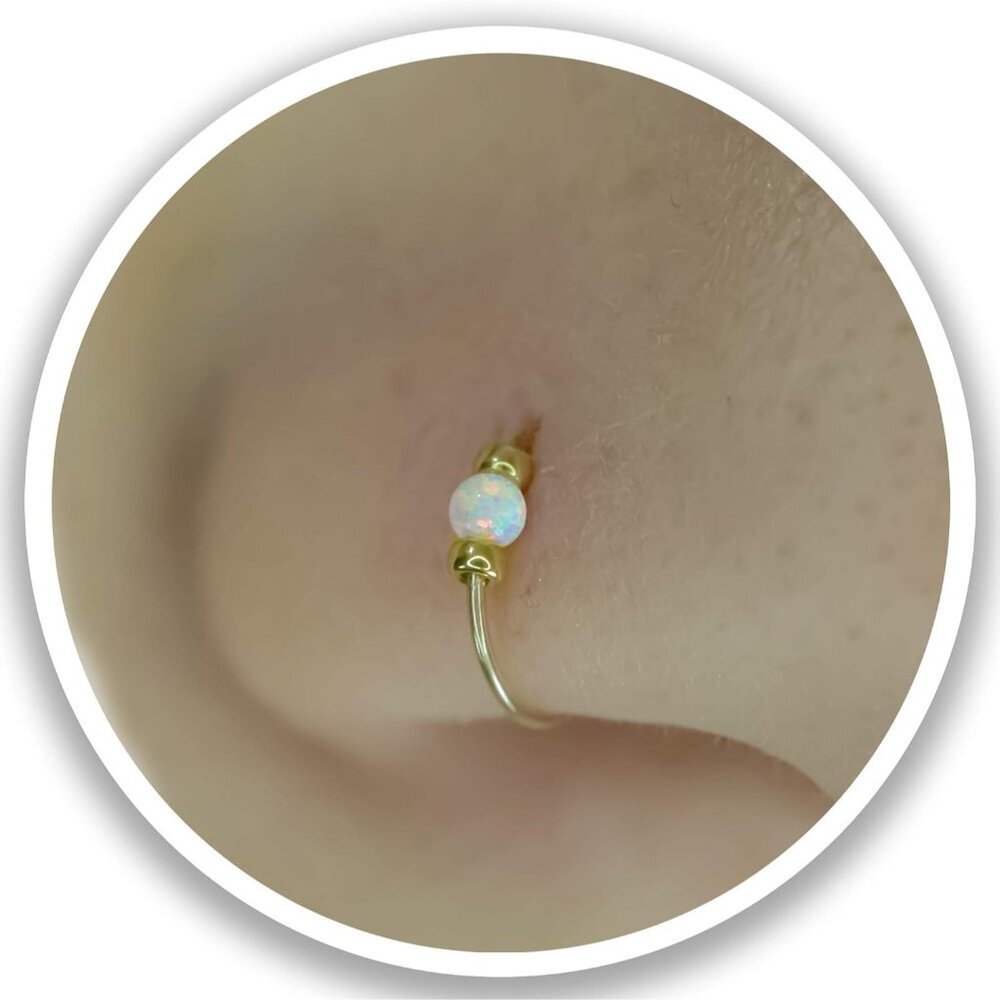Opal Nose Ring Piercing